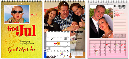 Fotoalmanacka i st�ende A4-format.