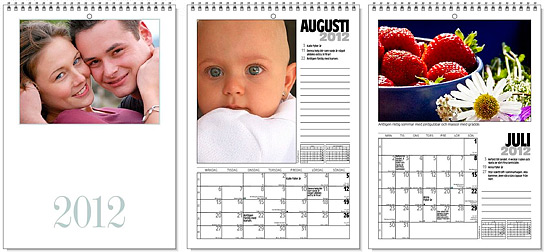 Budgetvariant av fotoalmanacka i st�ende A4-format.