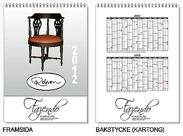 Framsida och bakstycke p� f�retagskalendern.