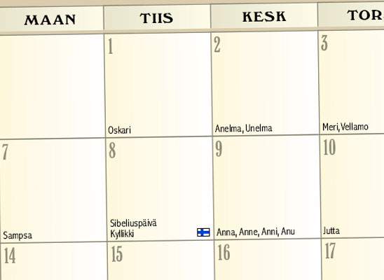 Kalendarie p finska