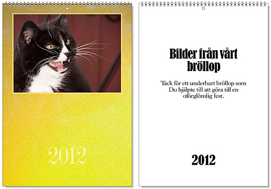 Exempel p� olika typer av framsidor f�r v�ggkalender A3.