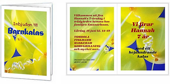Inbjudan till barnkalas. Vi firar Hannah 7 �r med ett hejdundrande kalas.