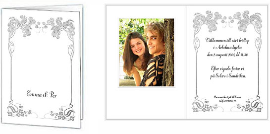 Emma & Per. V�lkomna till v�rt br�llop i Arholma kyrka.