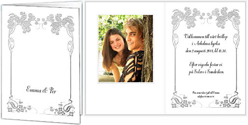 Emma & Per. V�lkomna till v�rt br�llop i Arholma kyrka.
