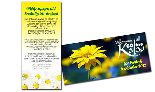 V�lkommen till Fredriks 60-�rsfest. V�lkommen till 60-�rskalas f�r Fredrik 6 oktober 2012.