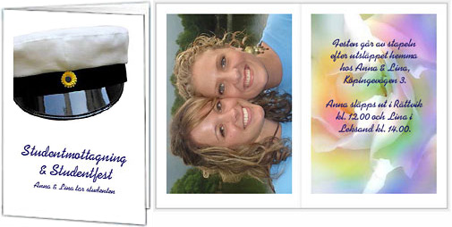 Studentmottagning och studentfirande. Hanna och Jenny tar studenten! Festen g�r av stapeln efter utsl�ppet hemma hos Hanna och Jenny.