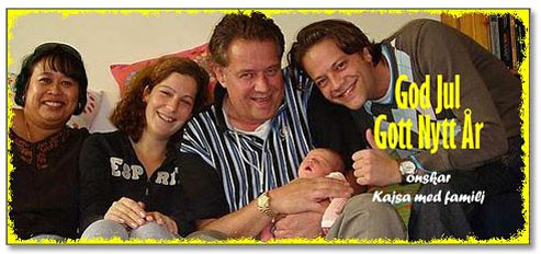 Julkort bild p� familj och h�lsning