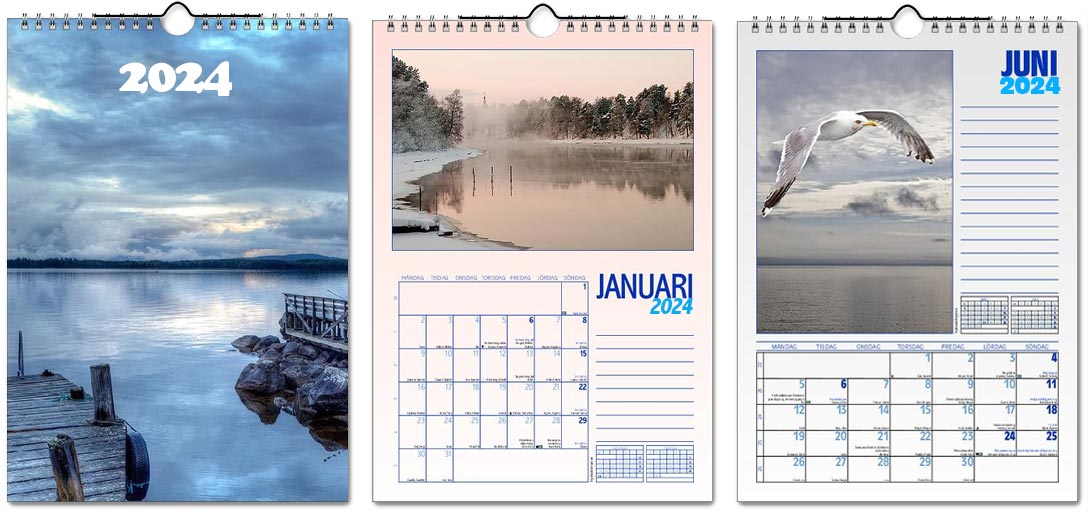 Fotokalender i stående A4-format.