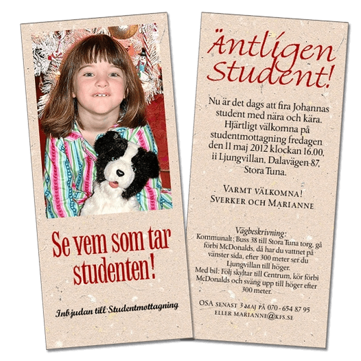 Exempel på inbjudan studentmottagning