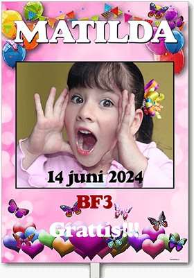 Studentplakat med namnet Matilda, 12 juni 2020, BF3 Grattis!!!